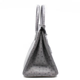 thumbnail birkin 30 grey ostrich PHW x stamp - L'UXE LINK