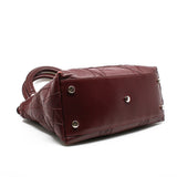 thumbnail dark red lamb skin tote with strap phw - L'UXE LINK