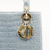 thumbnail lady dior mini crocodile blue - L'UXE LINK