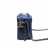 thumbnail camera bag lamb skin with chain navy seri 20 - L'UXE LINK