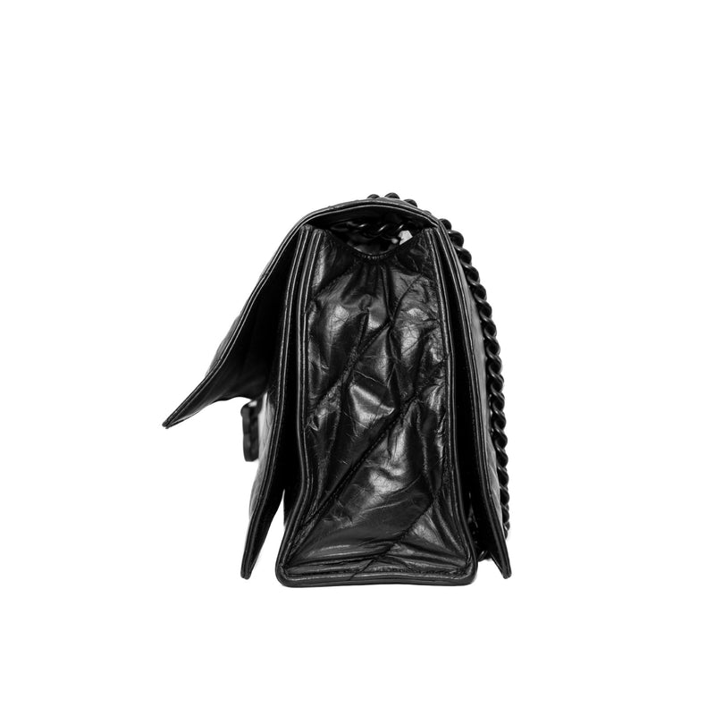 crush small chain bag quilted in black