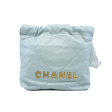 thumbnail mini 22 in leather mint grey blue ghw - L'UXE LINK