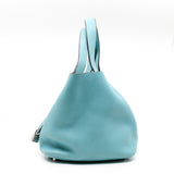 thumbnail picotin 22 tc leather blue phw T stamp - L'UXE LINK