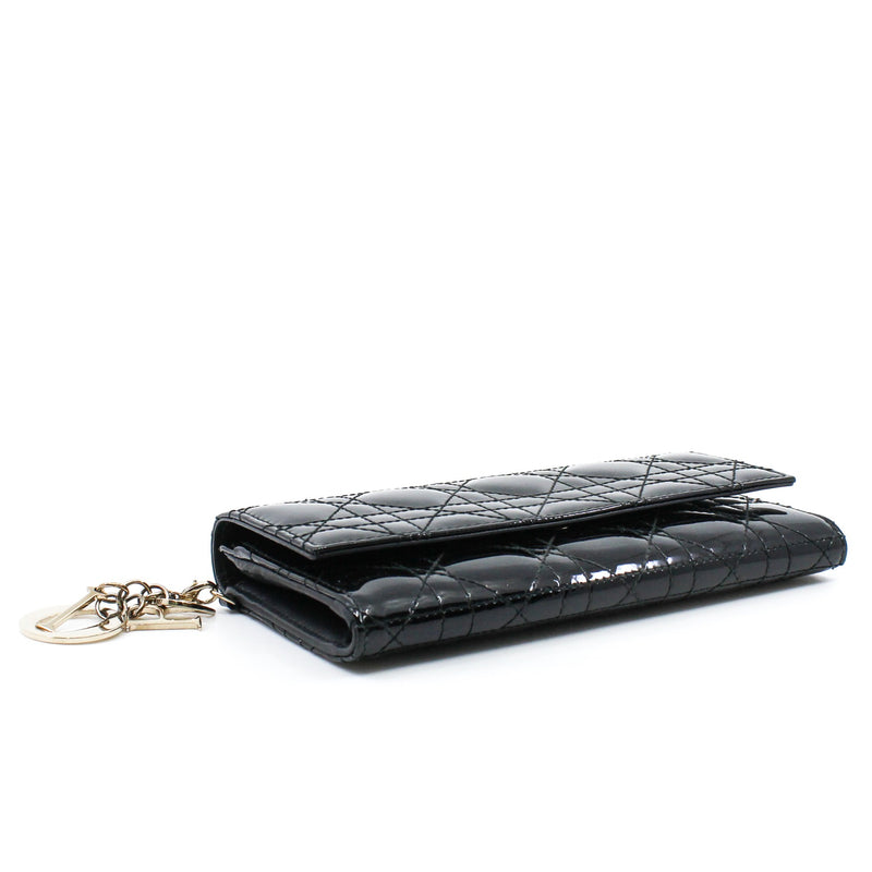 long flap wallet patent black  ghw