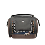 thumbnail fendi shoulder bag with strap in Leather black/ winered phw - L'UXE LINK