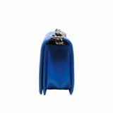 thumbnail leboy medium V( chevron) in lambskin elecric blue ruthenium hw seri 22 - L'UXE LINK