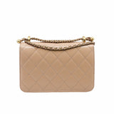 thumbnail flap bag with double ball small  leather beige ghw rrp6790 - L'UXE LINK