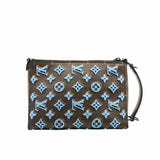 thumbnail Monogram Tuffetage Triangle Messenger Turquoise rrp3950 - L'UXE LINK
