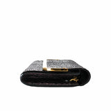 thumbnail Rossmore Mm Purple Python Skin Leather Clutch ghw - L'UXE LINK