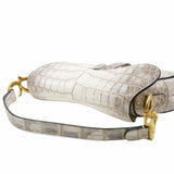 thumbnail Saddle Bag Medium Matte Niloticus Himalayan Aged Gold Hardware - L'UXE LINK