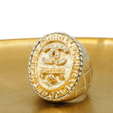 thumbnail cc crystal logo crown coin ring in ghw/phw #A 2021 - L'UXE LINK