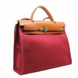 thumbnail herbag bag 31 in fabric winered mix brown phw X stamp - L'UXE LINK