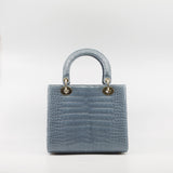 thumbnail lady dior mini crocodile blue - L'UXE LINK