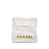 thumbnail small 22 in leather white ghw#J4X11xxx - L'UXE LINK