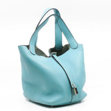 thumbnail picotin 22 tc leather blue phw T stamp - L'UXE LINK