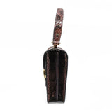 thumbnail 1973 Flap Top Handle Bag in in purple genuine python ghw - L'UXE LINK