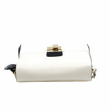 thumbnail Diorling Shoulder Bag Medium Leather  White/Black GHW - L'UXE LINK