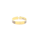 thumbnail clic h bangle in marron glace pm size ghw - L'UXE LINK