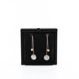 thumbnail H circle coin pandent earring 18k silver - L'UXE LINK