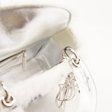 thumbnail lady mini white fur with blue crystal PHW - L'UXE LINK