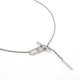 thumbnail ever chaine d'ancre diamond necklace in 18k wg 0.37CT - L'UXE LINK