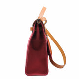 thumbnail herbag bag 31 in fabric winered mix brown phw X stamp - L'UXE LINK