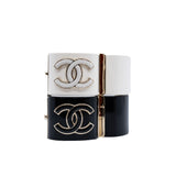 thumbnail ceramic bangle in black/white ghw - L'UXE LINK