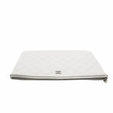 thumbnail zip clutch in white caviar phw seri 30 - L'UXE LINK