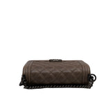 thumbnail leboy large quilted in calfskin grey/brown aged hw seri 18 - L'UXE LINK