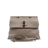 thumbnail grey leather top handle flap bag - L'UXE LINK