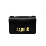 thumbnail medium j'a dior chain bag in leather black ghw - L'UXE LINK