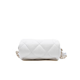thumbnail cf vertical chain around side flap with pearl chain in lambskin white ghw seri #29 - L'UXE LINK