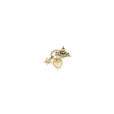 thumbnail j'a dior circle heart pandent earring in ghw - L'UXE LINK