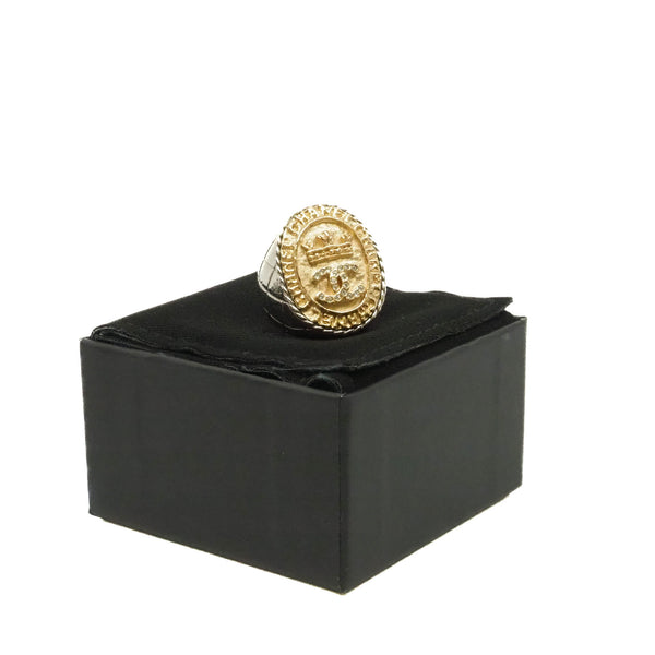 cc crystal logo crown coin ring in ghw/phw #A 2021
