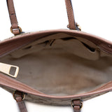 thumbnail small tote top handle crossbody in surpeme brown/beige ghw - L'UXE LINK
