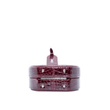 thumbnail Boite Chapeau crocodile skin in burgundy color phw - L'UXE LINK