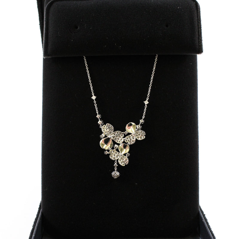 paper flower Diamond Cluster Drop Necklace pt950 rrp 19800