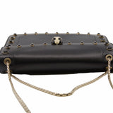 thumbnail flap chain bag leather black - L'UXE LINK
