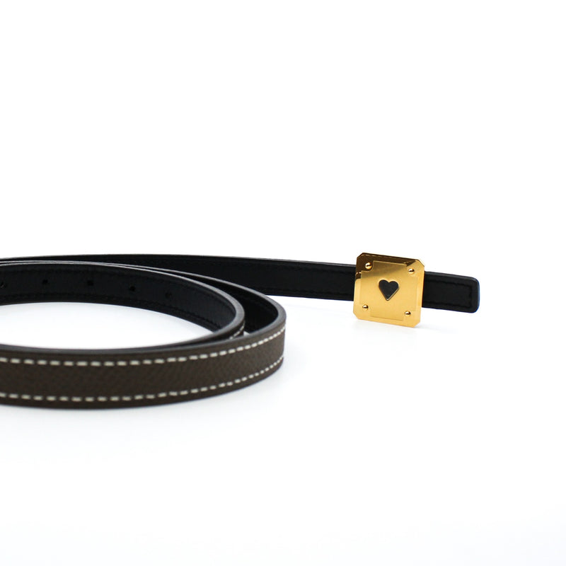 lady etoupe belt with heart buckle rrp803
