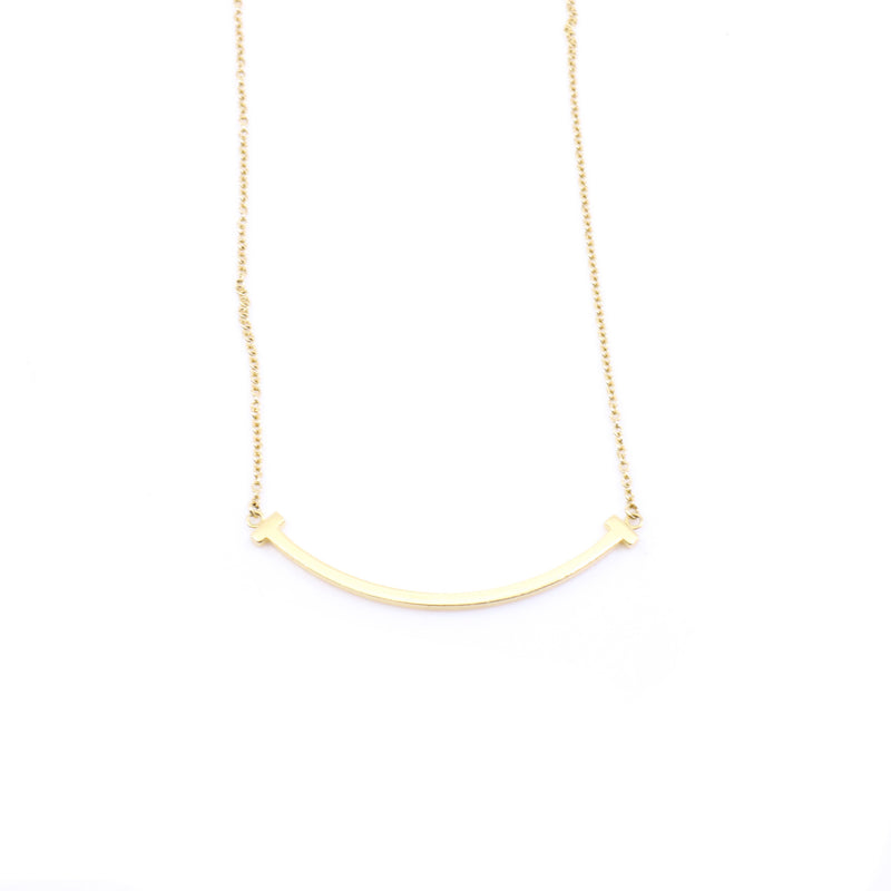 T smile necklace 18k yg small