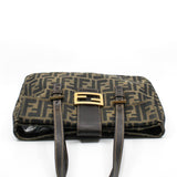thumbnail Mamma Baguette Shoulder Bag Fabric Brown GHW - L'UXE LINK