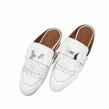 thumbnail mules H sliper white phw - L'UXE LINK