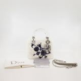 thumbnail lady mini white fur with blue crystal PHW - L'UXE LINK