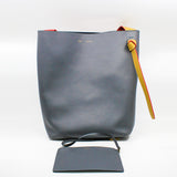 thumbnail TWISTED  tote leather blue beige orange - L'UXE LINK