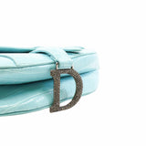 thumbnail SADDLE BAG mini crocodile skyblue with black crystal buckle phw - L'UXE LINK