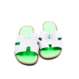 thumbnail Izmir sandal in leather gray/green #42 - L'UXE LINK