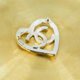 thumbnail cc logo heart brooch in light ghw - L'UXE LINK