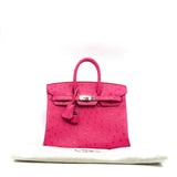 thumbnail birkin 25cm ostrich 5J pink phw D stamp