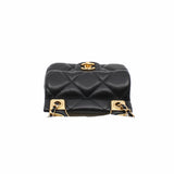 thumbnail mini flap bag with handle black lambskin ghw seri 31 - L'UXE LINK