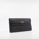 thumbnail kelly wallet black rghw epsom - L'UXE LINK